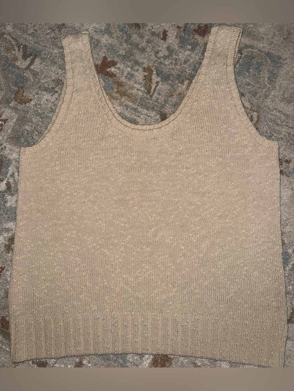 LOFT Beige Knit Scoop Neck Sweater Tank